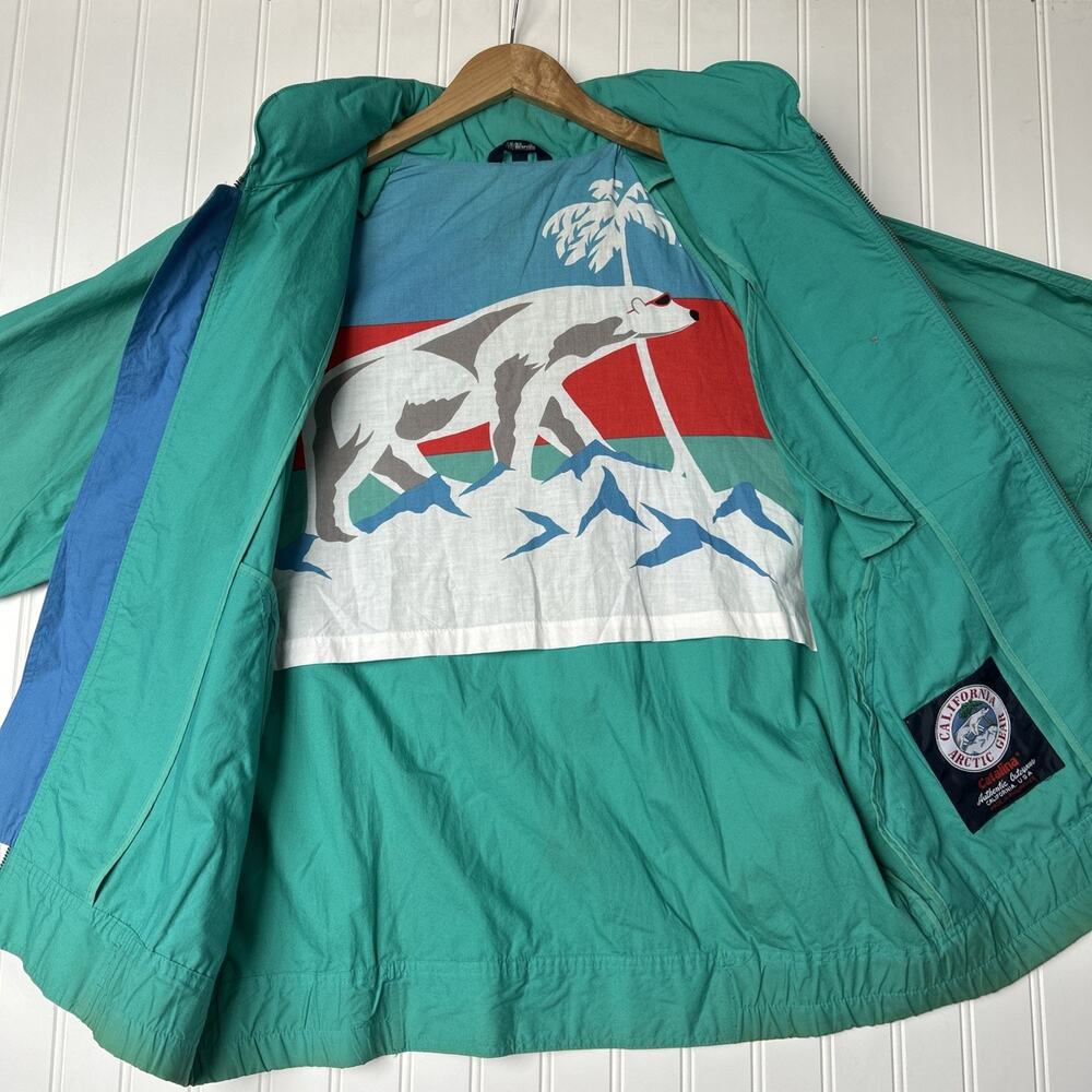 Vintage CATALINA California Artic Gear Polar Bear Jacket Colorblock Mens L